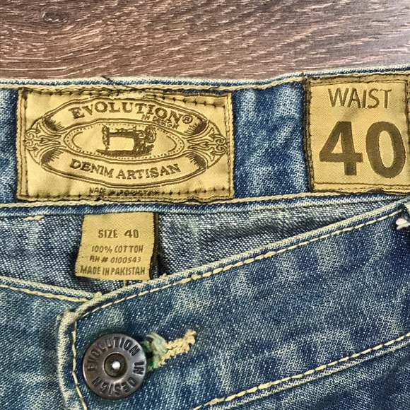 Evolution In Design Denim Artisan Men’s Distressed Blue Jean Shorts Size 40 - Picture 4 of 5